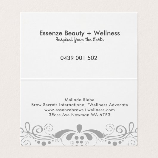 グレーエレガントフローラスワールレース 名刺 (内部フラット)