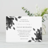 グレーエレガントフローラベビーシャワー 招待状 (スタンド正面)