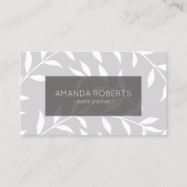 グレーエレガントフローラミニマル 名刺