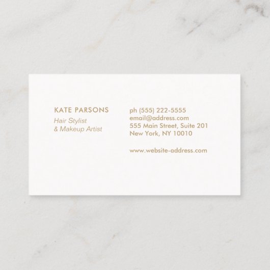 グレーエレガントフローラルパターン美しいサロン 名刺 (裏面)