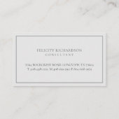 グレーエレガントフローラ水彩植物紋 名刺 (裏面)