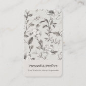 グレーエレガントフローラ洗濯アイロン掛け 名刺 (正面)