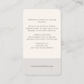 グレーエレガントフローラ洗濯アイロン掛け 名刺 (裏面)