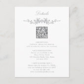 グレーエレガントフローラQRコー結婚ドの詳細 エンクロージャーカード (正面)