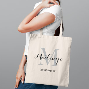 グレーエレガントブラックのカスタム結婚式の花嫁の名前 トートバッグ