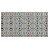 グレーエレガントブルーとブルゴーニュ 枕カバー (正面左)