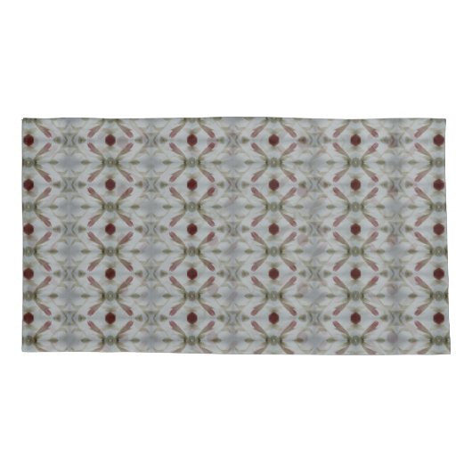 グレーエレガントブルーとブルゴーニュ 枕カバー (裏面-左)