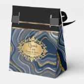 グレーエレガントブルーと金ゴールドを使用したアゲート大理石 フェイバーボックス (裏面サイド)