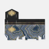 グレーエレガントブルーと金ゴールドを使用したアゲート大理石 フェイバーボックス (折り畳みなし)