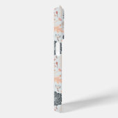 グレーエレガントブルーの花パターン Case-Mate iPhoneケース (裏面 / 右)