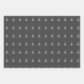 グレーエレガントホワイトクリスマスツリーのパターンの贈り物 ラッピングペーパーシート (正面2)