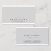 グレーエレガントホワイトクリーントレンディープモダンラン 名刺 (正面/裏面)