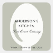 グレーエレガントホワイトスプーンケータリング スクエアシール (正面)