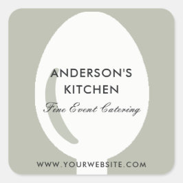 グレーエレガントホワイトスプーンケータリング スクエアシール
