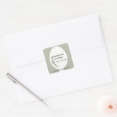 グレーエレガントホワイトスプーンケータリング スクエアシール (封筒)