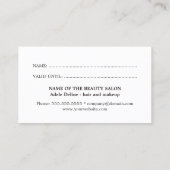 グレーエレガントホワイトフェイク金ゴールドシザーロイヤリティカード ロイヤリティカード (裏面)