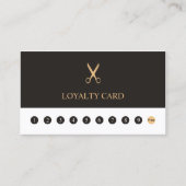 グレーエレガントホワイトフェイク金ゴールドシザーロイヤリティカード ロイヤリティカード (正面)