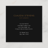グレーエレガントホワイトブラックウォーター色大理石パターン スクエア名刺 (裏面)