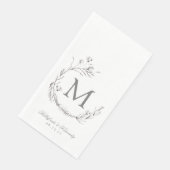 グレーエレガントホワイトボタニカルリース結婚ズ (コーナー)