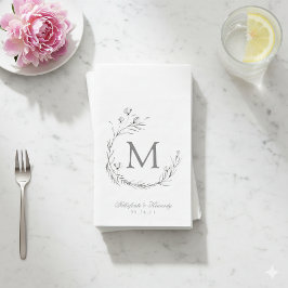 グレーエレガントホワイトボタニカルリース結婚ズ