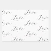 グレーエレガントホワイトラブ結婚ズ ラッピングペーパーシート (正面2)