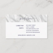 グレーエレガントホワイト書名署名シック 名刺 (裏面)