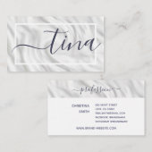 グレーエレガントホワイト書名署名シック 名刺 (正面/裏面)
