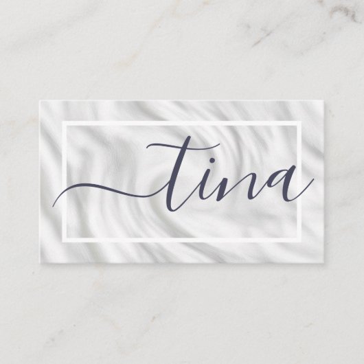 グレーエレガントホワイト書名署名シック 名刺 (正面)