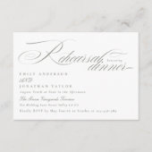 グレーエレガントホワイト書道リハーサルディナー エンクロージャーカード (正面)