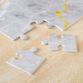 グレーエレガントホワイト金ゴールドマーブル抽象芸術懸命 ジグソーパズル (側面)