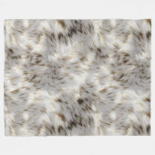 グレーエレガントホワイト金ゴールド フリースブランケット (正面(横))