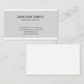 グレーエレガントホワイト頭が切れるデザインモダントレンディー 名刺 (正面/裏面)