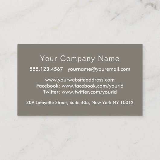 グレーエレガントマーブルプロフェッショナル 名刺 (裏面)