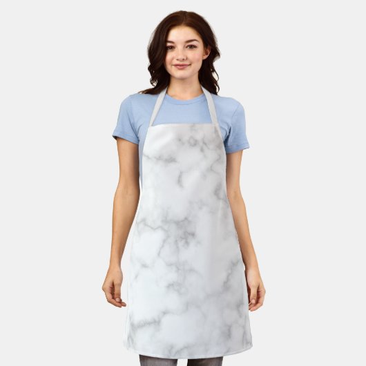グレーエレガントマーブルモダン エプロン (着用した状態)