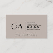 グレーエレガントミニマリストヌエラルボホシックモダン 名刺 (裏面)