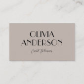 グレーエレガントミニマリストヌエラルボホシックモダン 名刺 (正面)