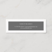 グレーエレガントミニマルオレンジ剤 スキニー名刺 (裏面)