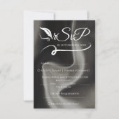 グレーエレガントミニマル結婚リスト 出欠カード (正面)