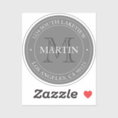 グレーエレガントモダンとホワイト |透明 シール (シート)