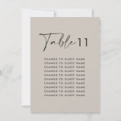 グレーエレガントモダンの表の座席表 (裏面)