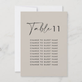 グレーエレガントモダンの表の座席表