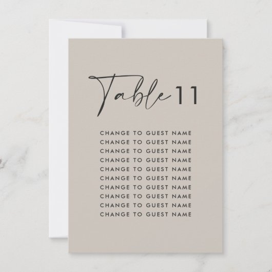 グレーエレガントモダンの表の座席表 (正面)