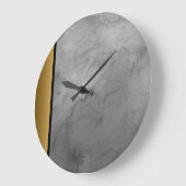 グレーエレガントモダンブラック金ゴールド大理石パターン ラージ壁時計 (傾斜)
