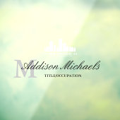 グレーエレガントモノグラム名タイトルとロゴ ウィンドウサイン (シート3)