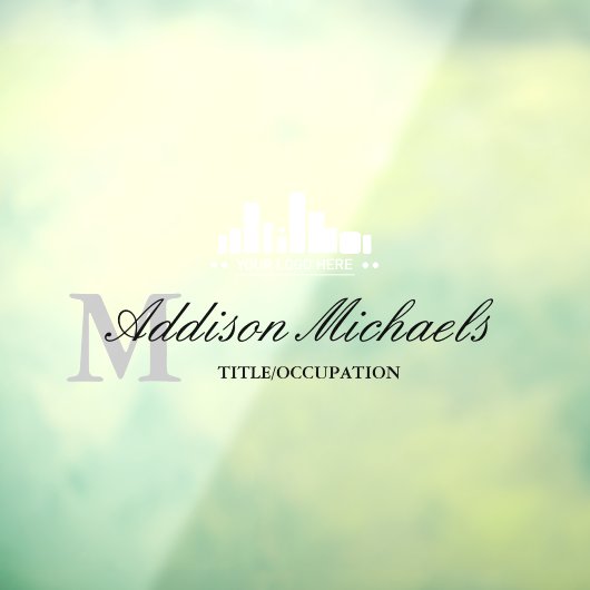 グレーエレガントモノグラム名タイトルとロゴ ウィンドウサイン (シート3)