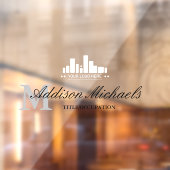 グレーエレガントモノグラム名タイトルとロゴ ウィンドウサイン (シート2)