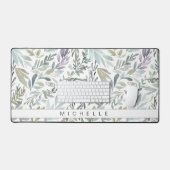 グレーエレガントライト緑離れの水色 デスクマット (キーボード&マウス)