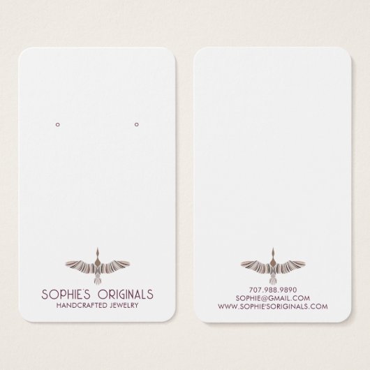 グレーエレガントラベンダーのバ飛んでいるードイヤリングディスプレイ (正面&裏面)