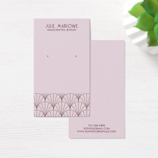 グレーエレガントラベンダーファンパターンイヤリングディスプレイ (デスク)