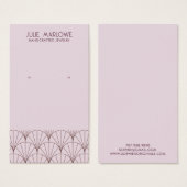 グレーエレガントラベンダーファンパターンイヤリングディスプレイ (正面&裏面)